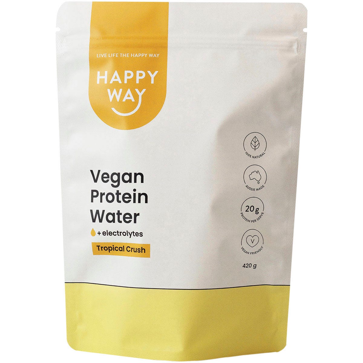 HAPPY WAY Vegan Protein Water Tropical Crush 420g - Cutprice Online