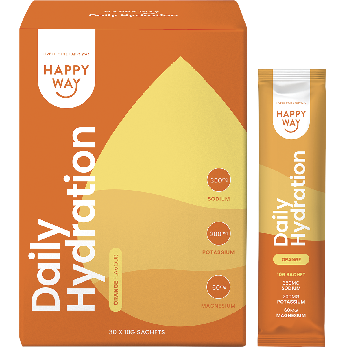 Happy Way Daily Hydration Sachets Orange 30x10g