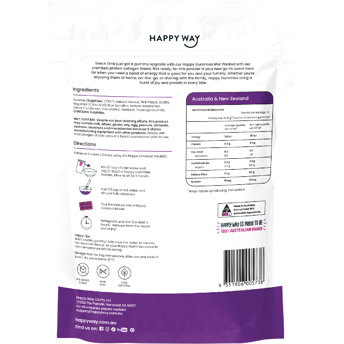 Happy Way Happy Gummies Grape 210g