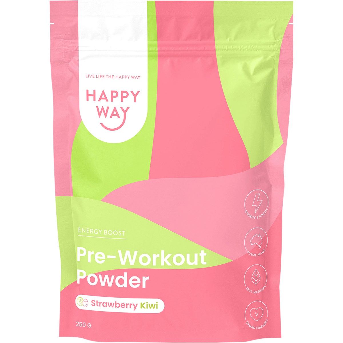 Happy Way Pre-Workout Powder Strawberry Kiwi 250g - Cutprice Online