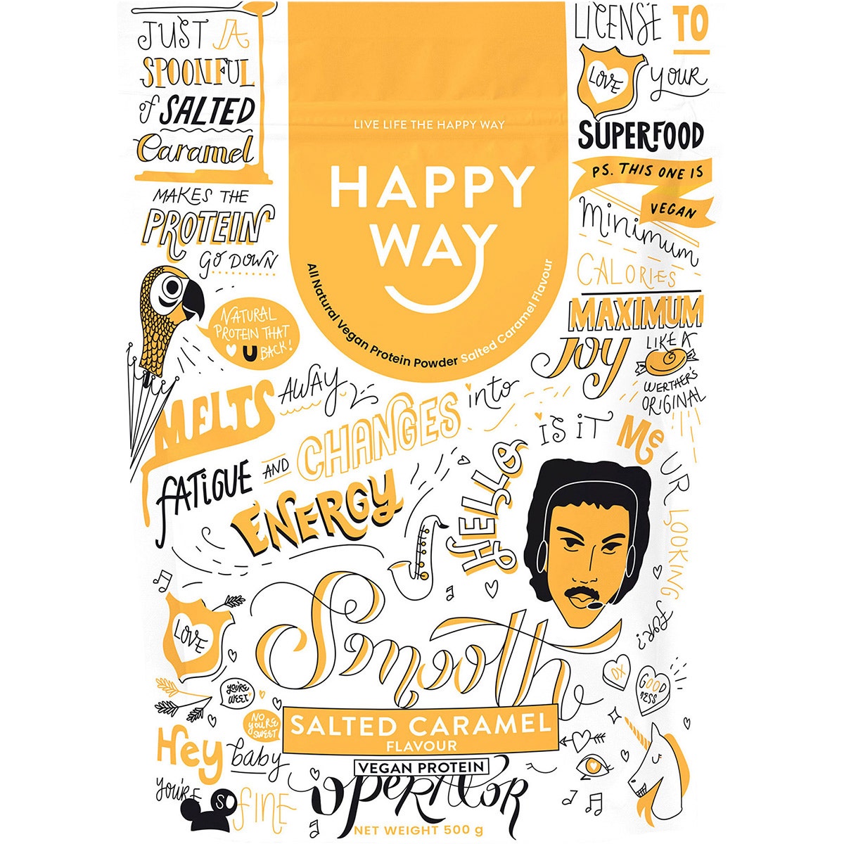 Happy Way Vegan Protein Powder Salted Caramel 500g - Cutprice Online