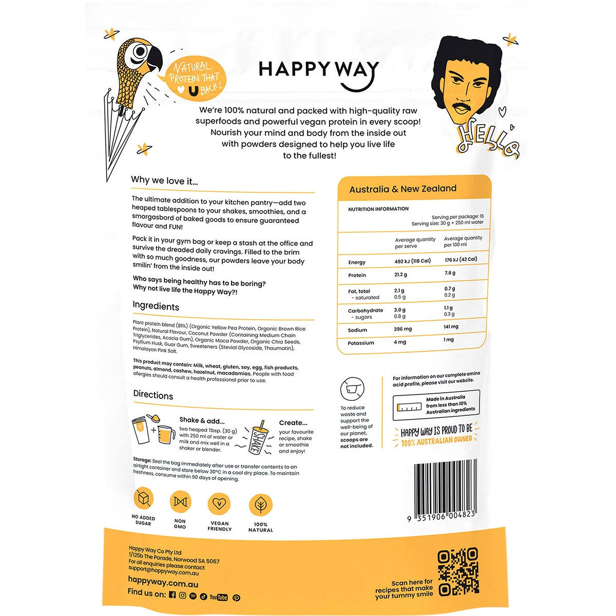 Happy Way Vegan Protein Powder Salted Caramel 500g - Cutprice Online