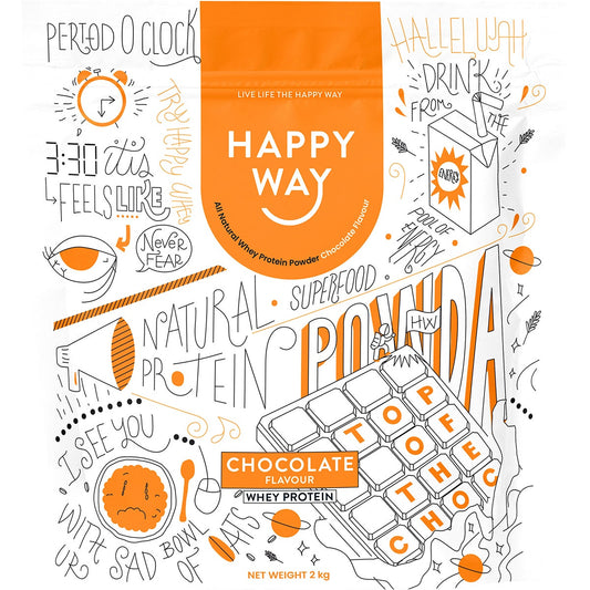 Happy Way Whey Protein Powder Chocolate 2kg - Cutprice Online