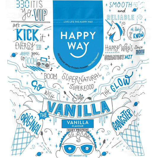 Happy Way Whey Protein Powder Vanilla 2kg - Cutprice Online