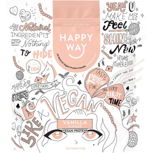 Happy Way Vegan Protein Powder Vanilla 2kg - Cutprice Online