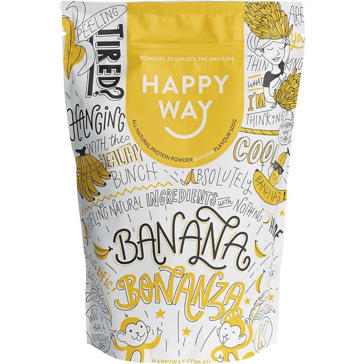 Happy Way Whey Protein Powder Banana 500g HAPPY WAY