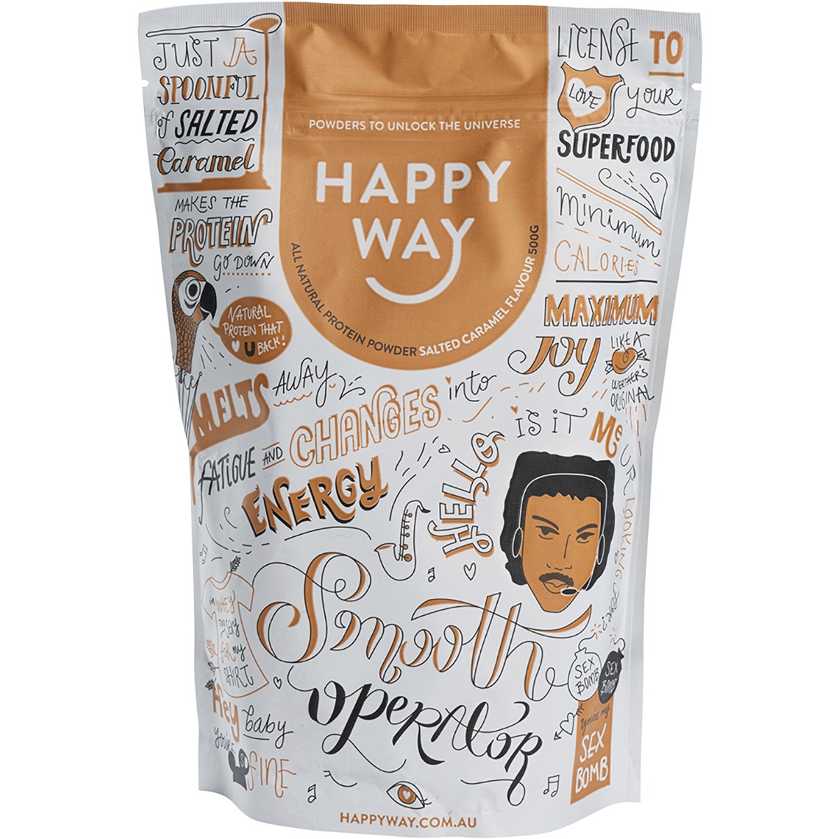 HAPPY WAY Whey Protein Powder Salted Caramel 500g HAPPY WAY