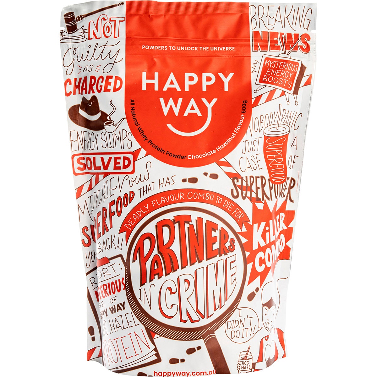 HAPPY WAY Whey Protein Powder Chocolate Hazelnut 500g HAPPY WAY