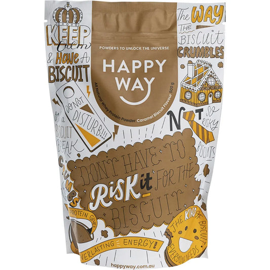 Happy Way Whey Protein Powder Caramel Biscuit 500g HAPPY WAY