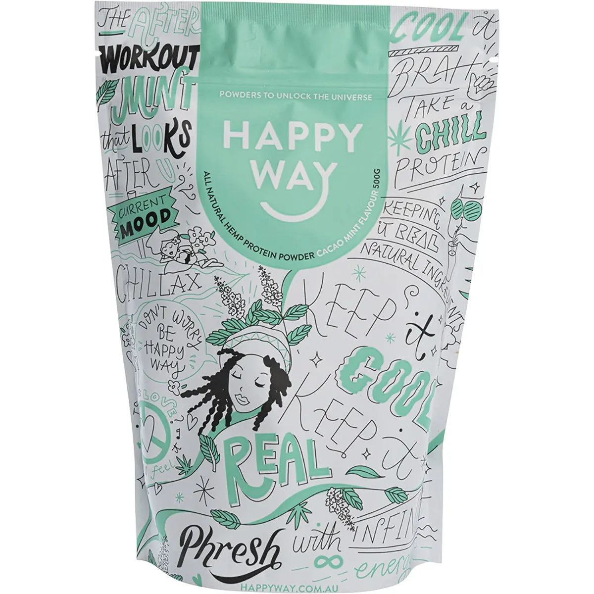 Happy Way Hemp Protein Powder Cacao Mint 500g HAPPY WAY