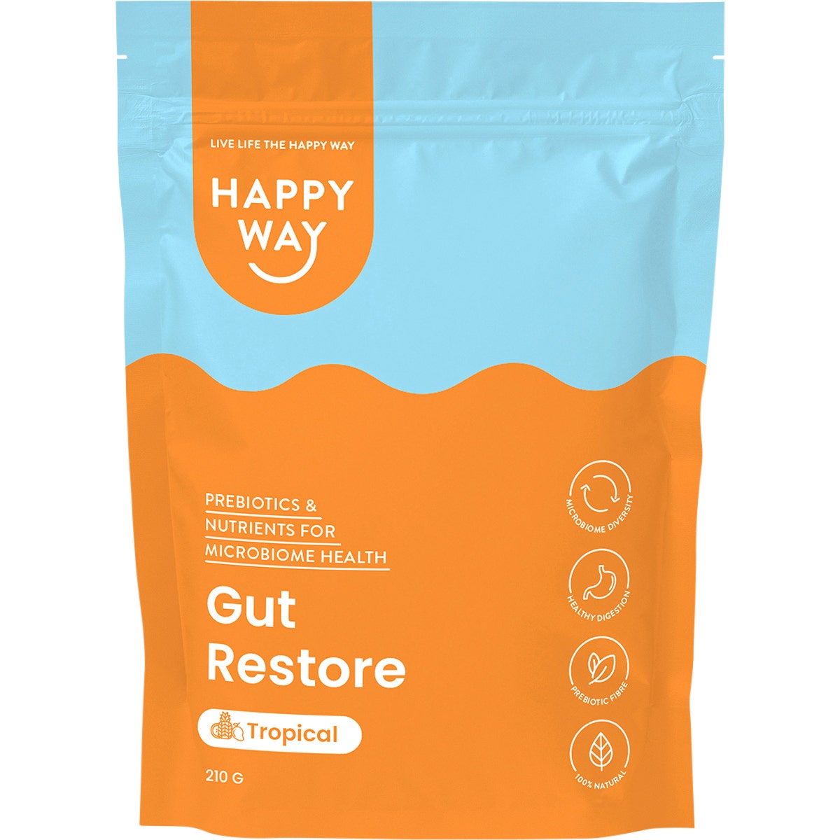 Happy Way Gut Restore Powder Tropical 210g - Cutprice Online