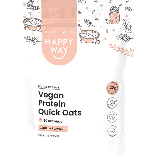 Happy Way Vegan Protein Quick Oats Vanilla 700g - Cutprice Online