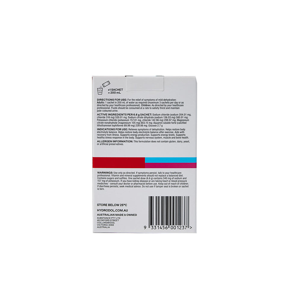 HYDRODOL REHYDRATION POWDER STRAWBERRY 10PK