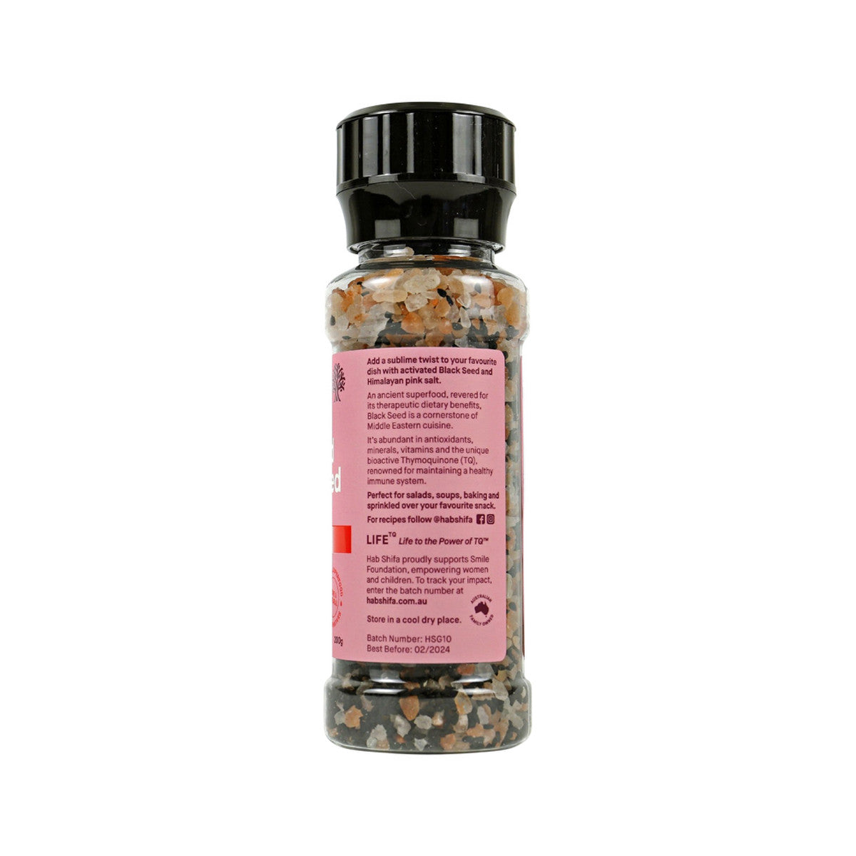 Hab Shifa Organic Activated Black Seed with Himalayan Salt Grinder 200g - Cutprice Online
