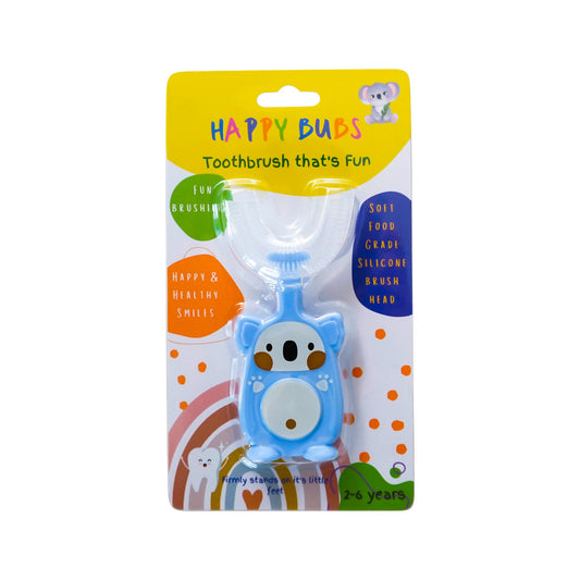 Happy Bubs Toothbrush Silicon U Shape Bear Blue (2 to 6 Years) - Cutprice Online