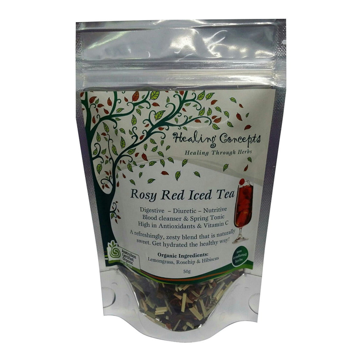 Healing Concepts Organic Blend Rosy Red Iced Tea 50g - Cutprice Online