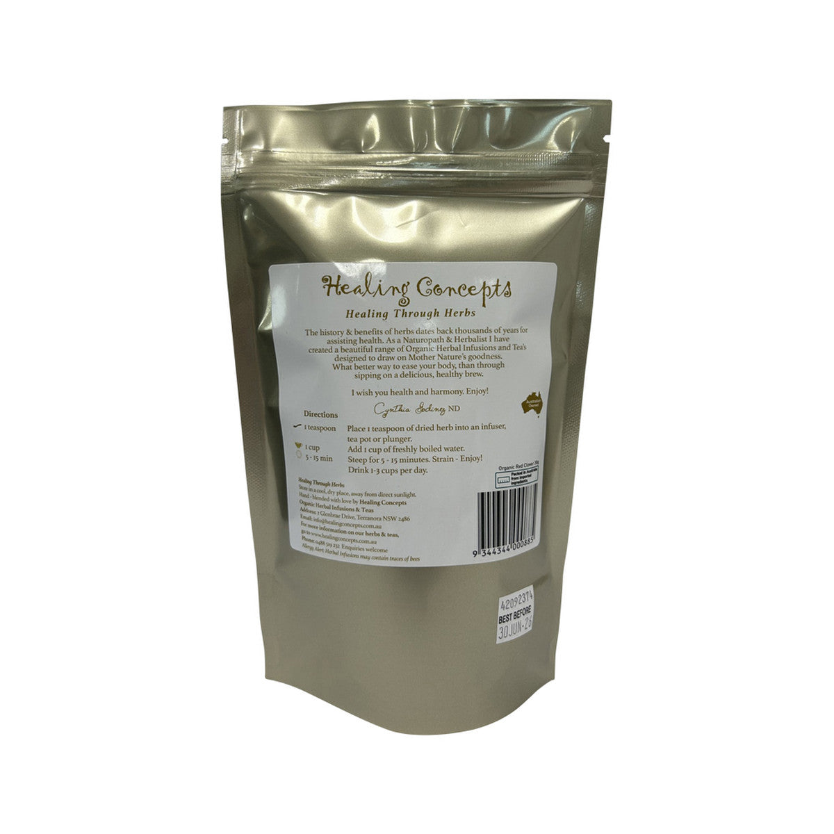 Healing Concepts Organic Red Clover 30g - Cutprice Online