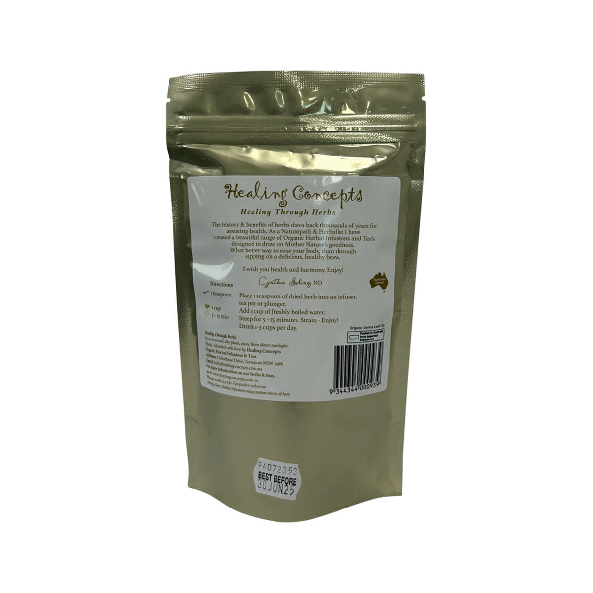 Healing Concepts Organic Senna Leaf 40g - Cutprice Online