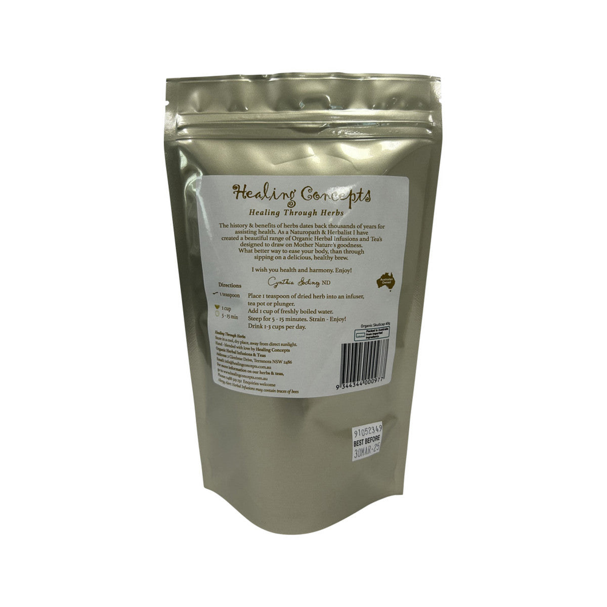 Healing Concepts Organic Skullcap 40g - Cutprice Online