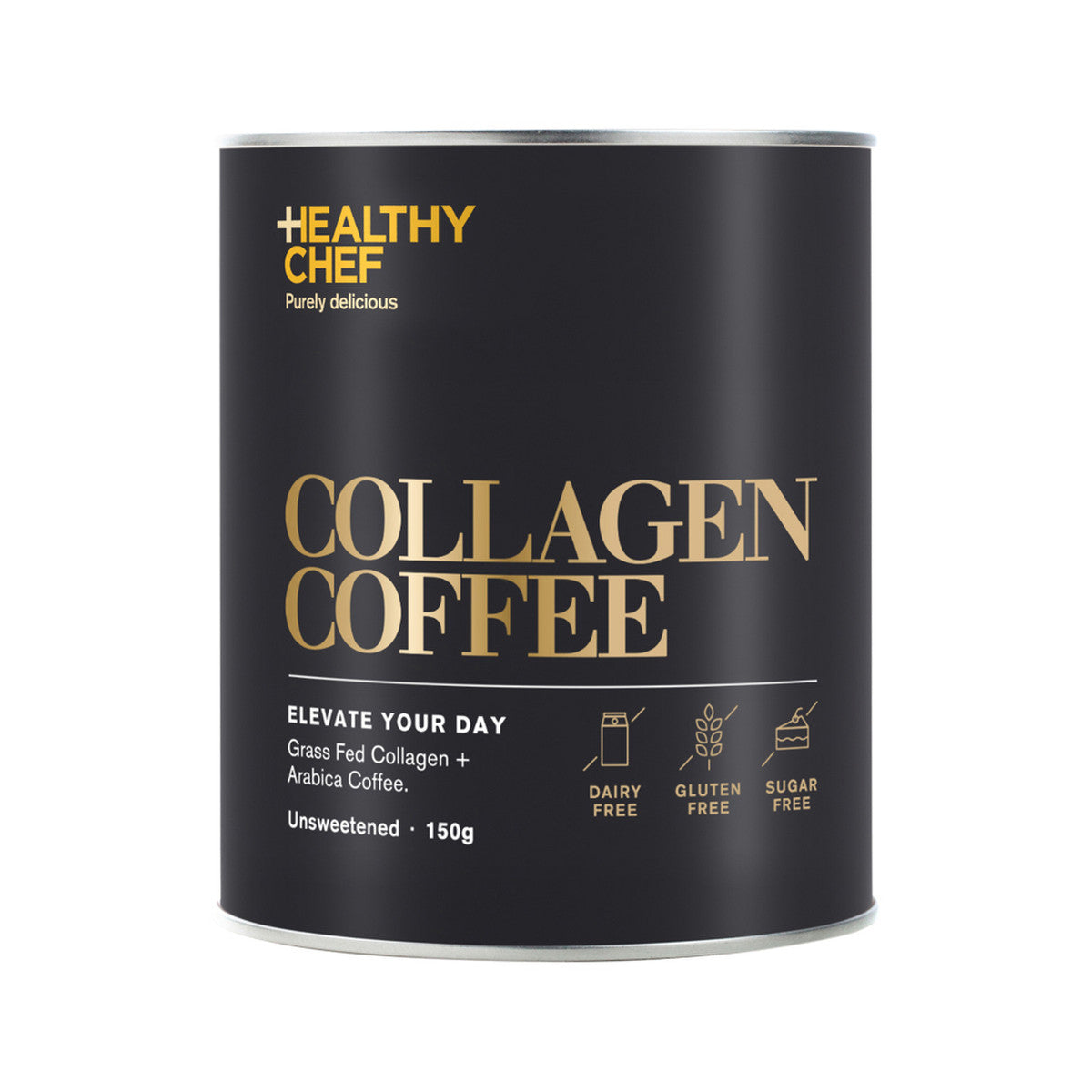 The Healthy Chef Collagen Coffee (Grass Fed Collagen + Arabica Coffee) Unsweetened 150g - Cutprice Online