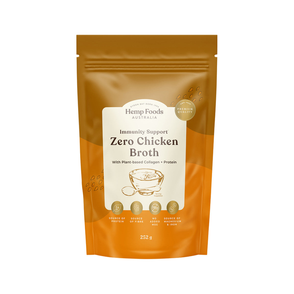 Hemp Foods Australia Broth Zero Chicken (Vegan) Immunity Support With Plant-Based Collagen + Protein 252g - Cutprice Online