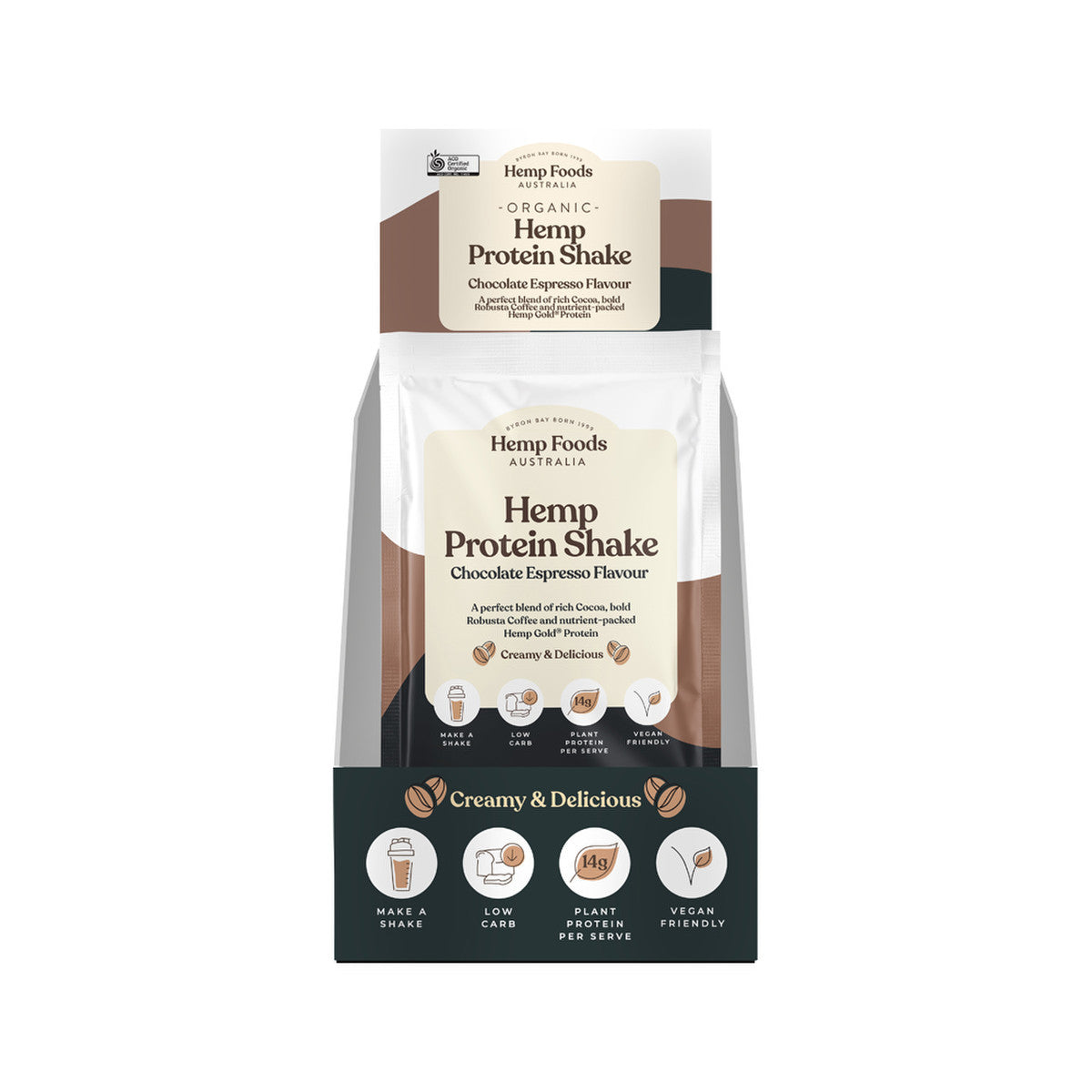 Hemp Foods Australia Hemp Protein Shake Chocolate Espresso Sachet 35g(Pack of 7) - Cutprice Online