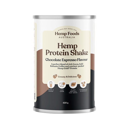 Hemp Foods Australia Hemp Protein Shake Chocolate Espresso 420g - Cutprice Online