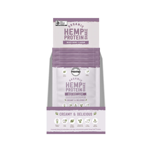 Hemp Foods Australia Organic Hemp Protein Shake Mixed Berry Sachet 35g (Pack of 7) - Cutprice Online