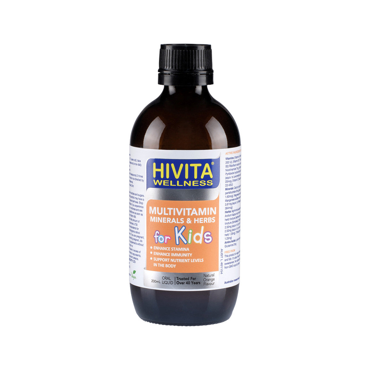 HiVita Wellness Multivitamin Minerals & Herbs For Kids Oral Liquid 200ml - Cutprice Online