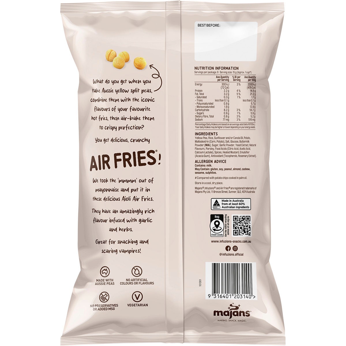 Infuzions Air Fries Aioli 6x90g - Cutprice Online