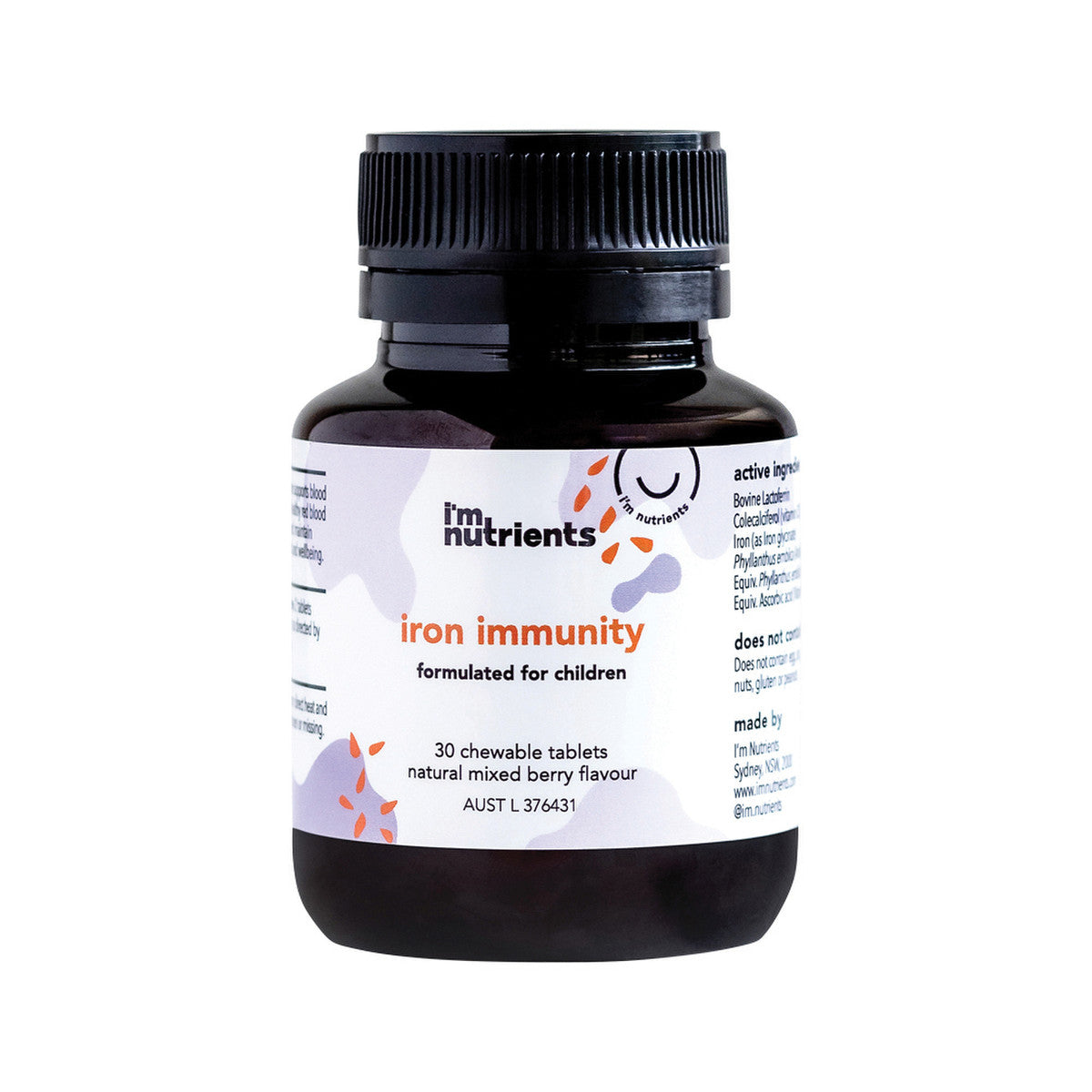 I'm Nutrients Iron Immunity Chewable (Mixed Berry) 30t - Cutprice Online