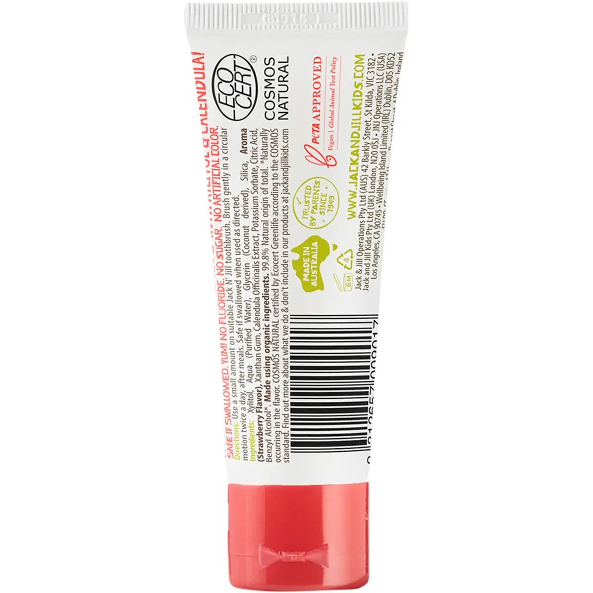 Jack N' Jill Toothpaste Children Strawberry Fluoride Free 50g JACK N' JILL