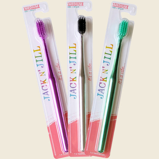 Jack N' Jill Toothbrush Kids & Adults Chrome Medium