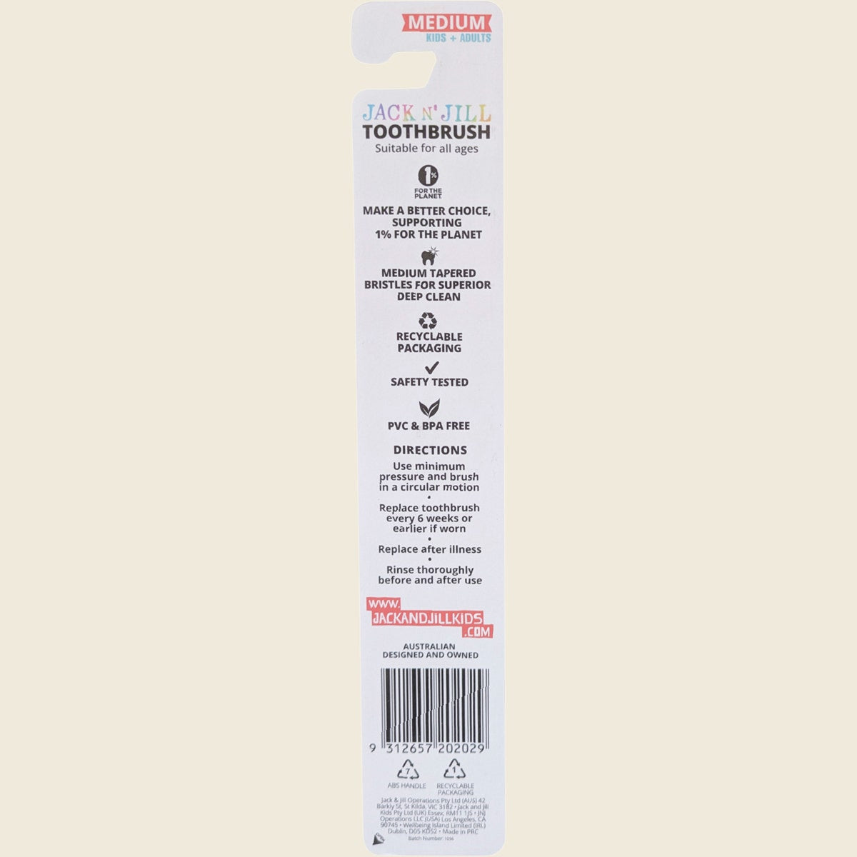 Jack N' Jill Toothbrush Kids & Adults Chrome Medium
