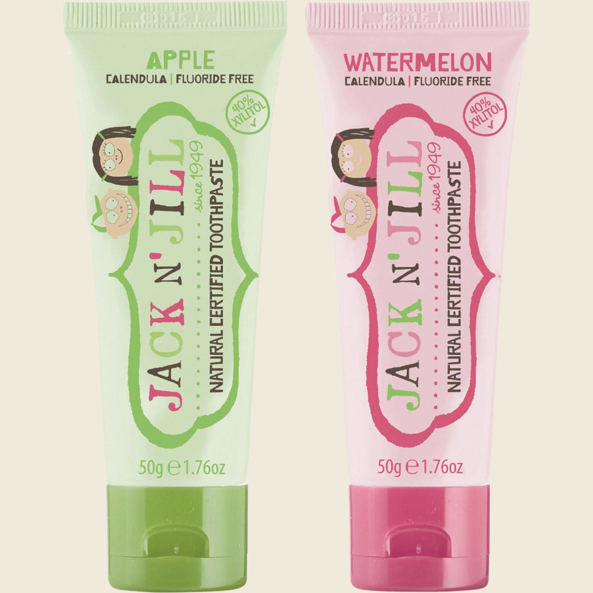Jack N' Jill Toothpaste Children Two Flavour Pk Apple & Watermelon 6x50g