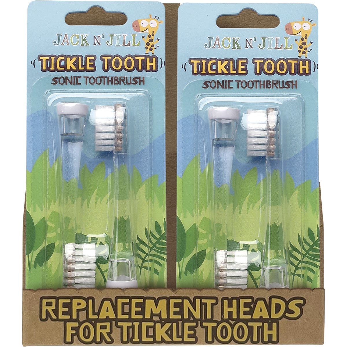 Jack N' Jill Replacement Heads Sonic Toothbrush Tickle Tooth 2pk JACK N' JILL