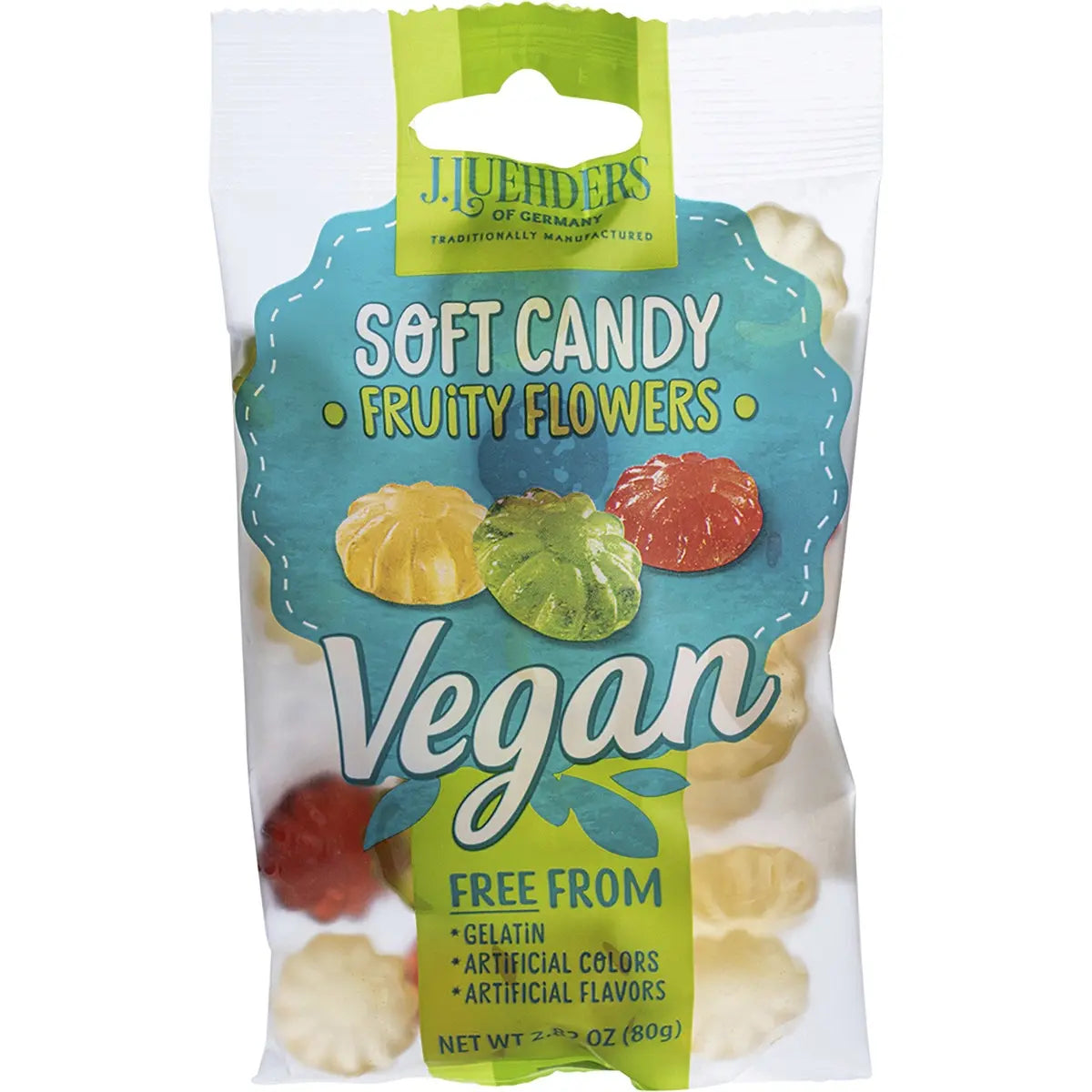J LUEHDERS Soft Vegan Candy Fruity Flowers 10x80g J LUEHDERS