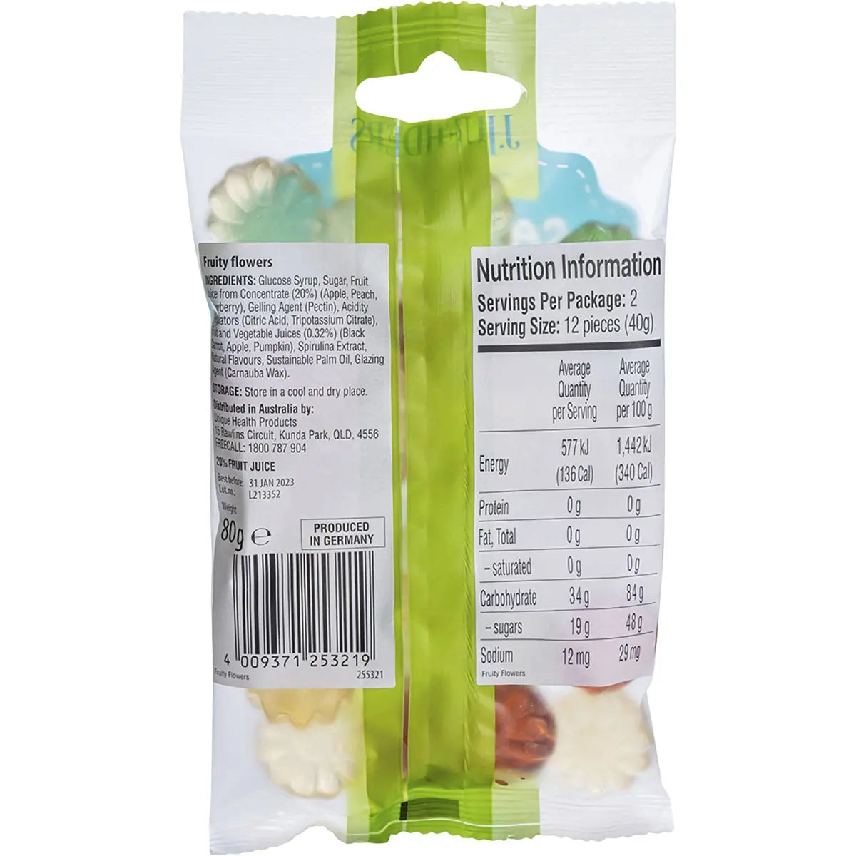 J LUEHDERS Soft Vegan Candy Fruity Flowers 10x80g J LUEHDERS