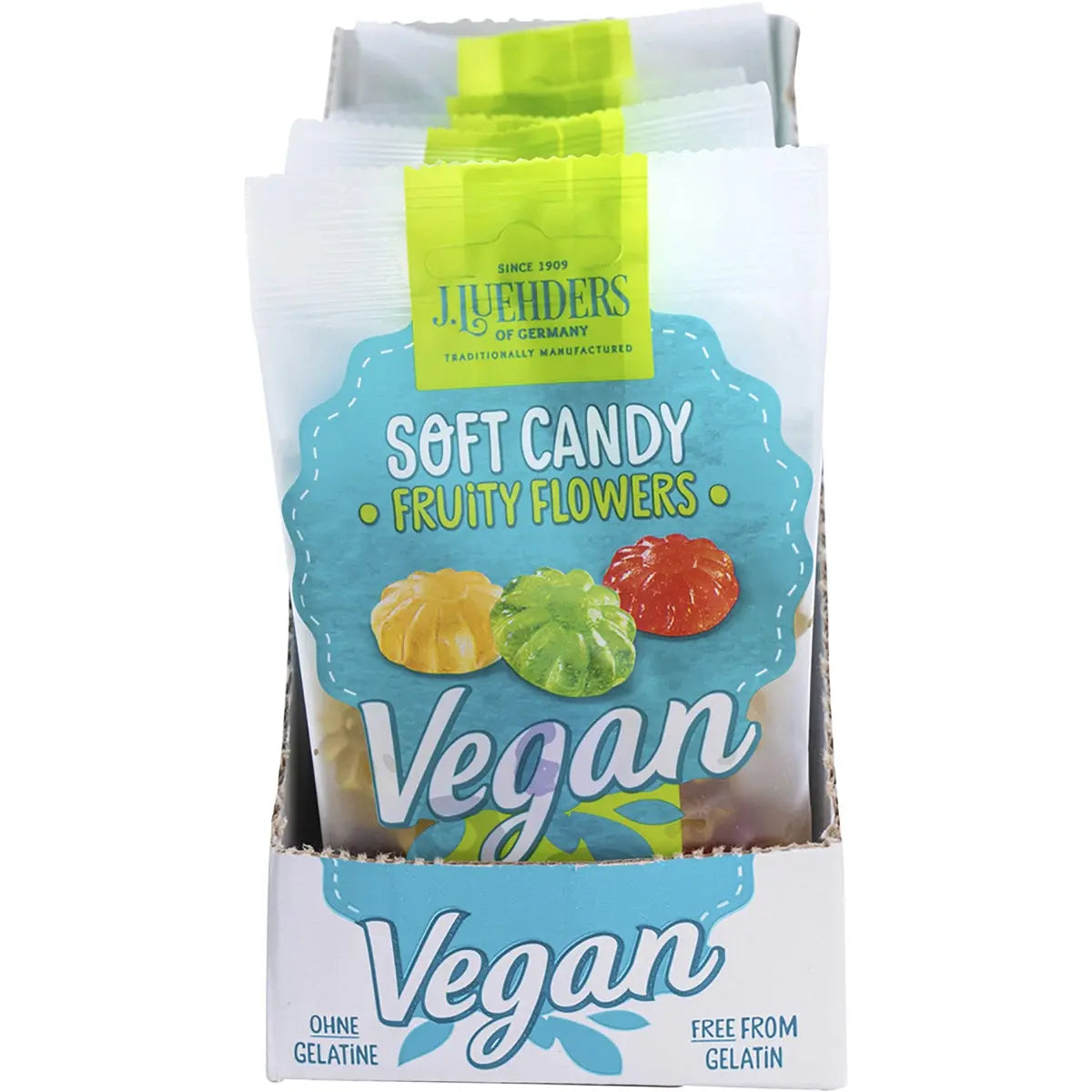 J LUEHDERS Soft Vegan Candy Fruity Flowers 10x80g J LUEHDERS