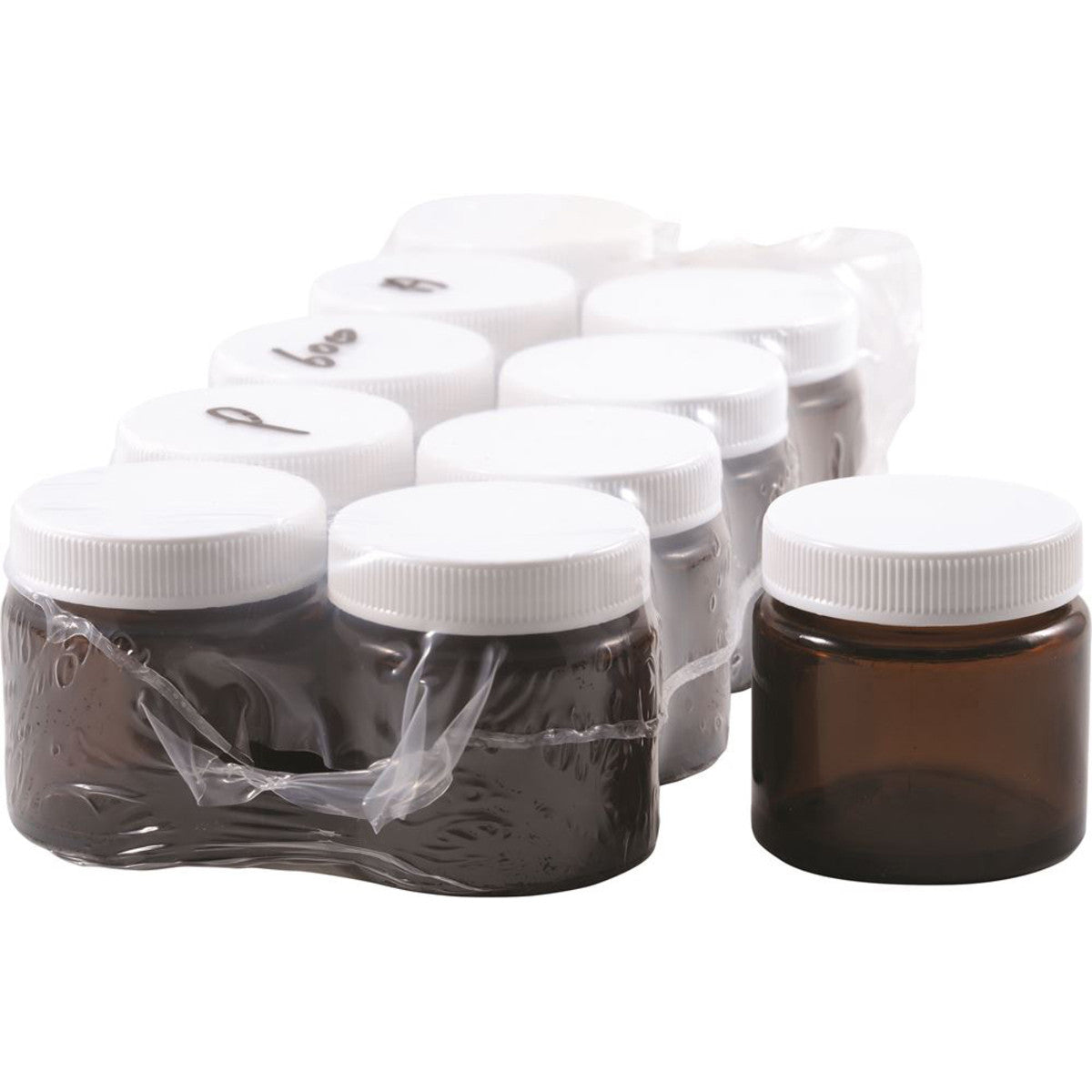 Jar Glass Amber 60g with Lid 10 Pack - Cutprice Online