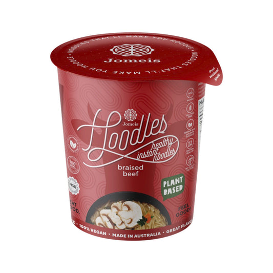 Jomeis Fine Foods Hoodles Healthy Instant Noodles Braised Beef Cup 60g - Cutprice Online