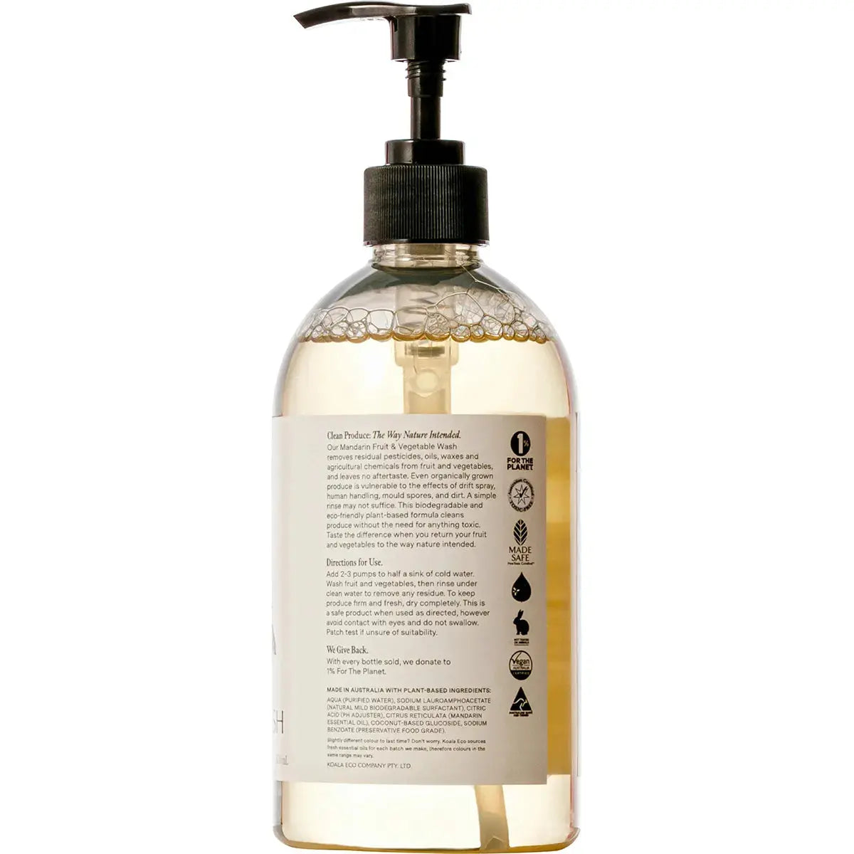 KOALA ECO Fruit And Vegetable Wash Mandarin Essential Oil 500ml KOALA ECO