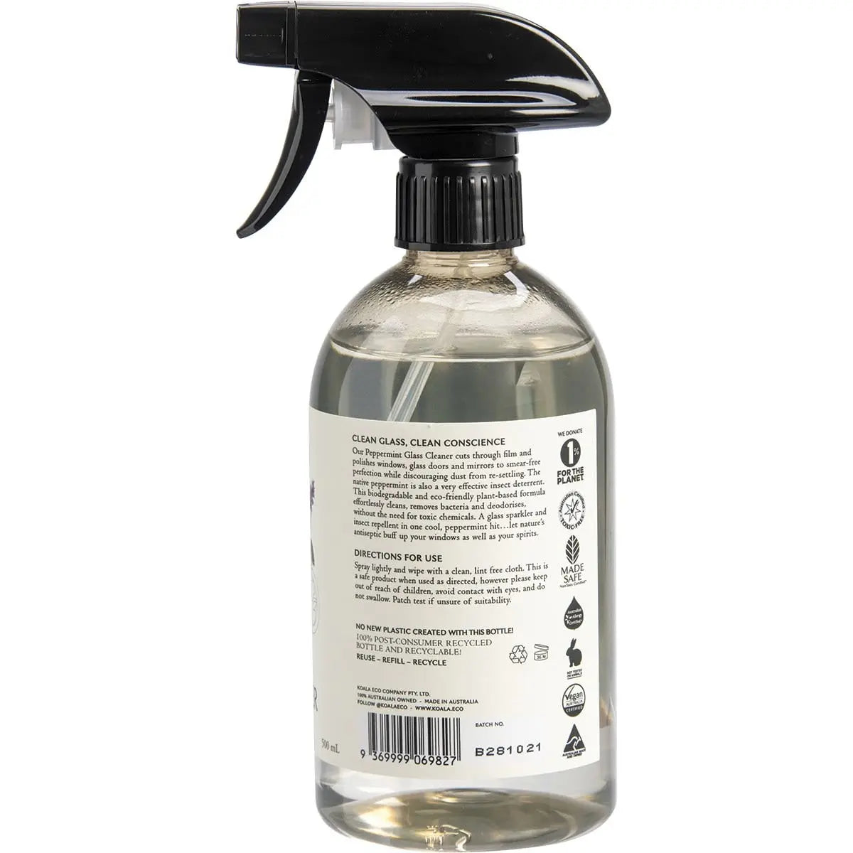 KOALA ECO Glass Cleaner Peppermint Essential Oil 500ml KOALA ECO