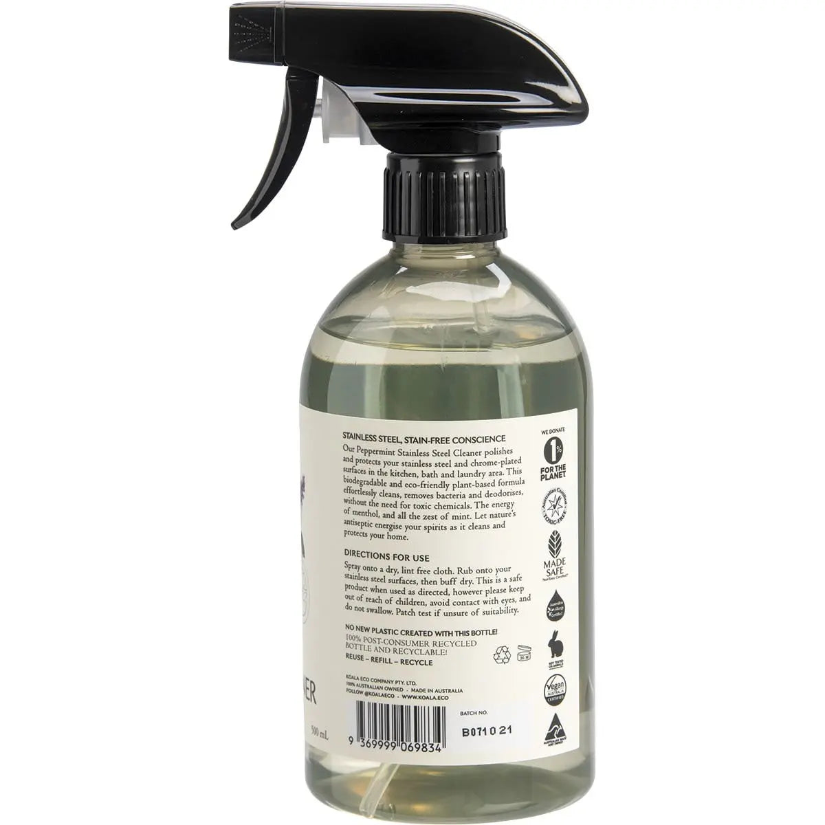 KOALA ECO Stainless Steel Cleaner Peppermint Essential Oil 500ml KOALA ECO