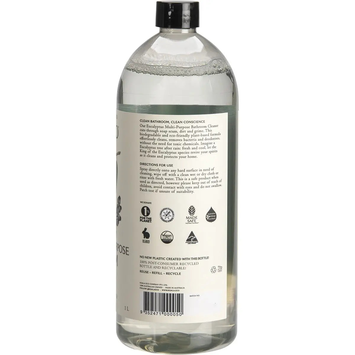 KOALA ECO Multi-Purpose Bathroom Cleaner Eucalyptus Essential Oil 1L KOALA ECO
