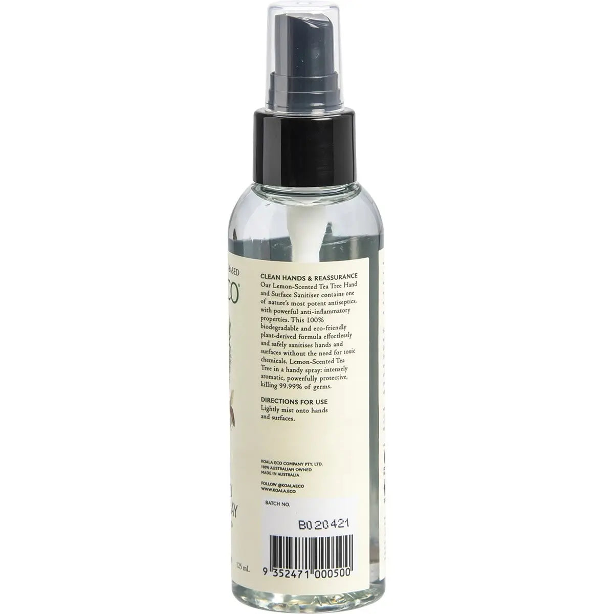 KOALA ECO Natural Hand And Surface Spray Lemon-Scented Tea Tree 125ml KOALA ECO