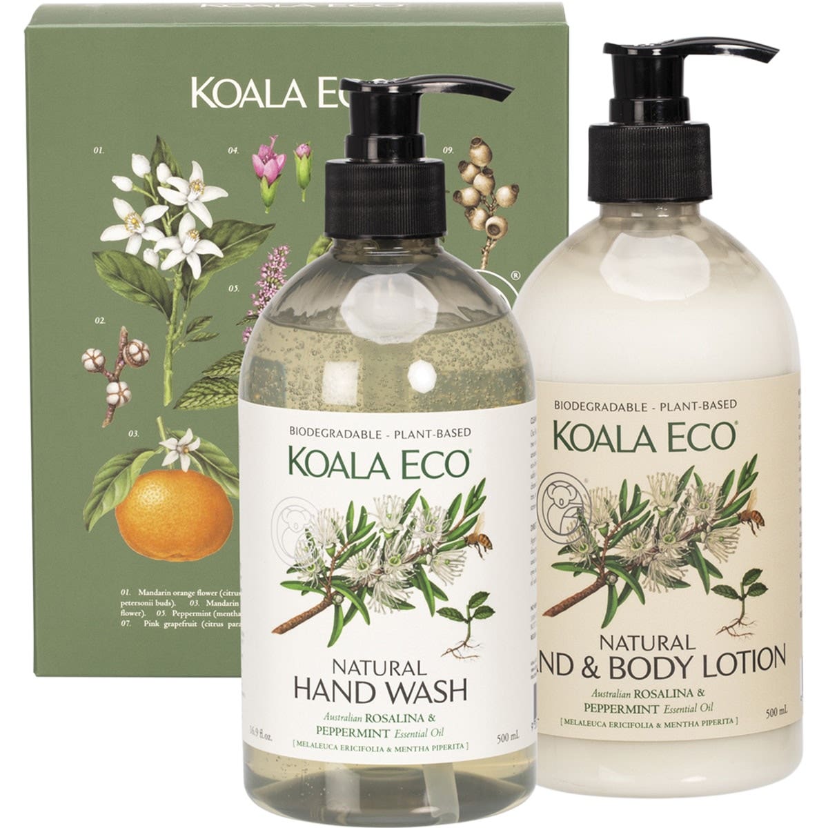 KOALA ECO Hand Wash & Body Lotion Gift Pack Rosalina & Peppermint 2 KOALA ECO