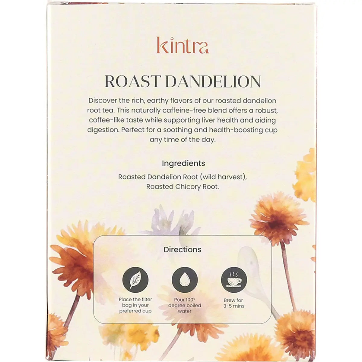 KINTRA FOODS Roasted Dandelion Blend Tea Bags 32 KINTRA FOODS