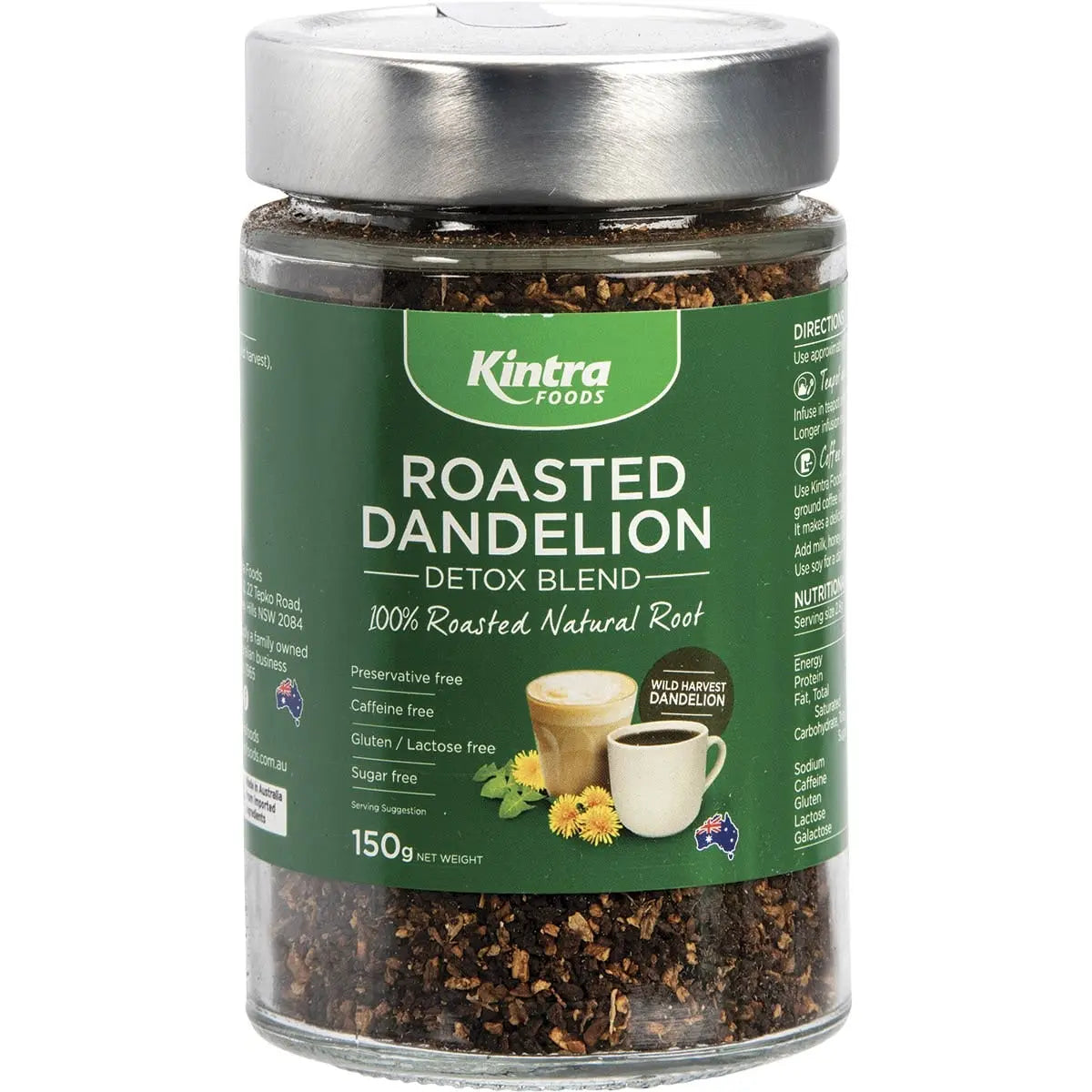 KINTRA FOODS Roasted Dandelion Blend Granular 150g KINTRA FOODS