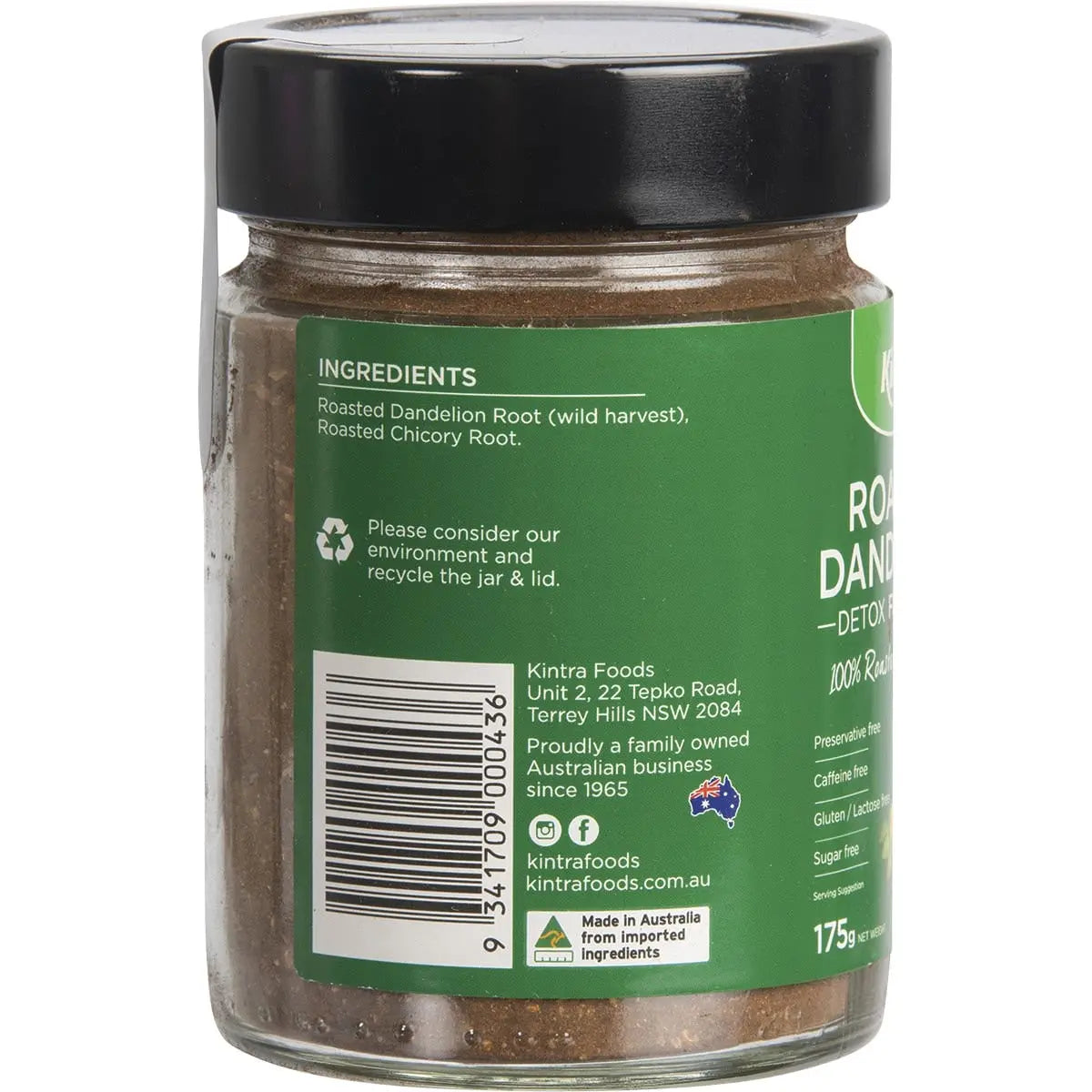 KINTRA FOODS Roasted Dandelion Blend Fine 175g KINTRA FOODS